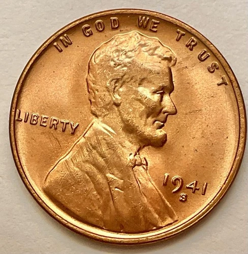 1941-S  Uncirculated BU Red RD - Lincoln Wheat Cent ~ B786