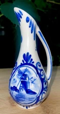 Hand Painted Delft Blue, Blauw Miniature Ceramic Pitcher, Holland (S2