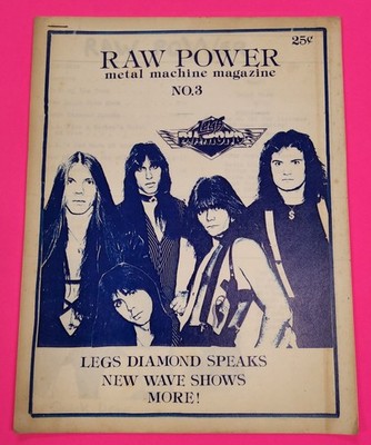 Raw Power Metal Machine Magazine No.3 8/77 Legs Diamond