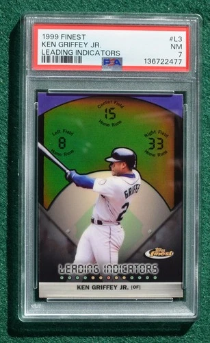 Ken Griffey Jr. baseball card PSA 7  1999 Finest Leading Indicators Mariners HOF