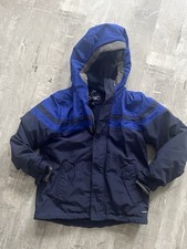 Lands End Boys Youth Fleece Lined Jacket Squall Sz M 10-12 Blue