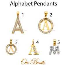 Colgante Colgante Dije Inicial de Oro Alfabeto Oro Amarillo 14k
