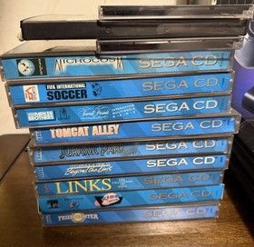 Sega CD & Sega Genesis Console Bundle With Box & 12 Games. Tested & Works