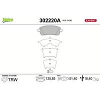Valeo 302220A Bremsbelagsatz FüR Mazda Ford Fiesta Transit Tourneo 2 CB1 CCN FD