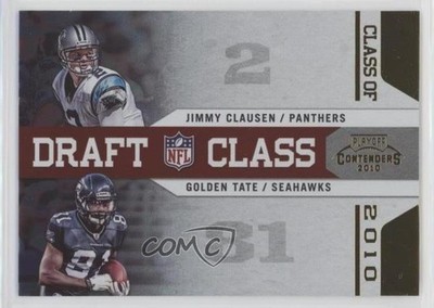 2010 Playoff Contenders Draft Class Gold Golden Tate Jimmy Clausen Rookie RC 3n1