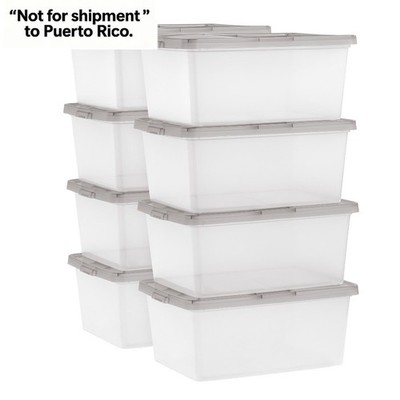 17 Qt. Plastic Storage Bins with Lids, Stackable Storage Containers,Totes,8 Pack