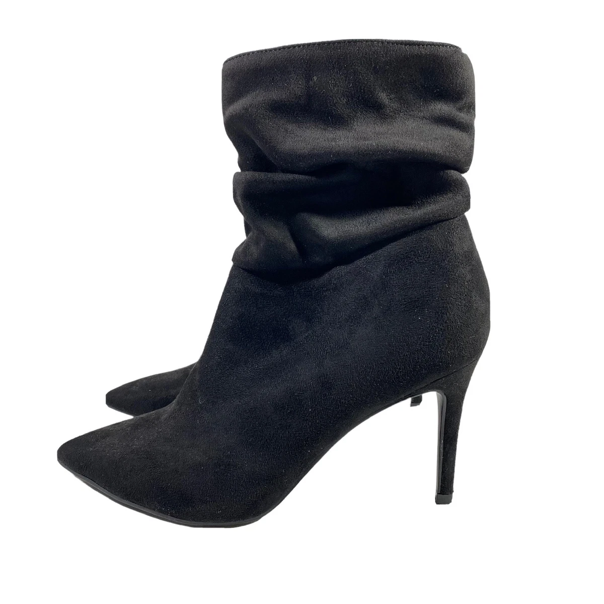Marc Fisher black Suede Point Toe 3.5 heel Sid zip ankle boot