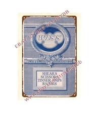 1919 Shears Scissors Tinners Snips Razors metal tin sign mancavegarage