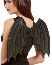 Adult Halloween Ladies Fancy Dress Bat Wings Black Batwings New by Smiffys
