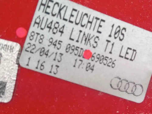 8T8945095D Piloto Trasero Izquierdo para AUDI A5 SPORTBACK (8T) 2.7 TDI 509396 - Imagen 3 de 9