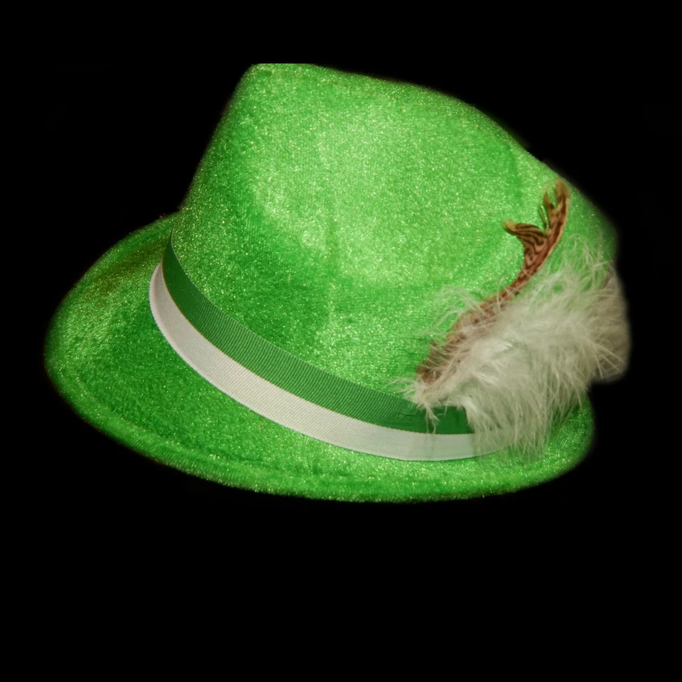 Alemán Alpino Bávaro Oktoberfest Disfraz Sombrero Caballero Cerveza Fiesta Fieltro Verde Foto 3 de 4