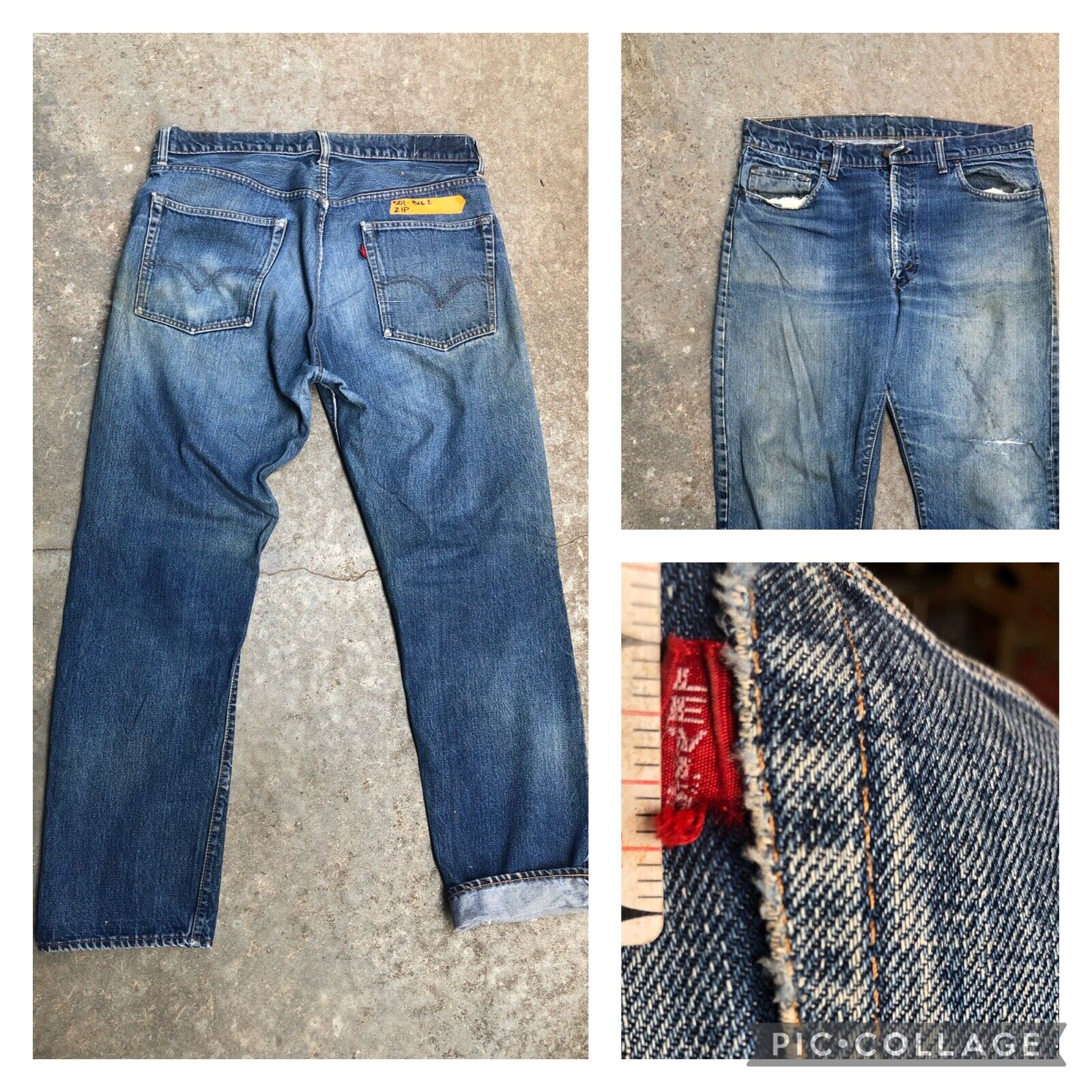 Vintage Levi's 505? Jeans BIG E Talon Zipper fly Denim measure 36 X 30  1960s | eBay