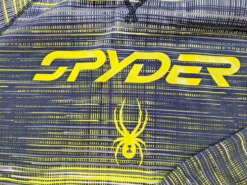 Moletom Spyder com capuz Youth XL (equivalente médio masculino) preto amarelo  - Imagem 2 de 4