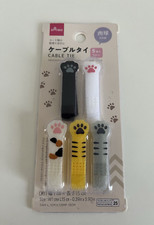 Daiso Cat Paw Cable Ties Set Of 5 New