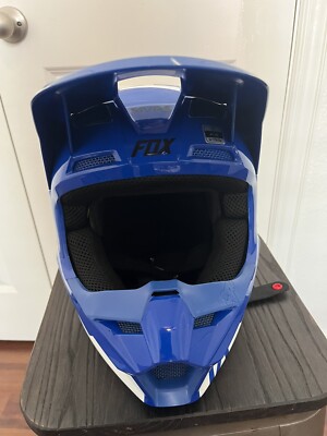 Fox Racing V1 Lux Youth MX Offroad Helmet Blue | eBay