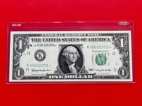 1963 STAR NOTE $1 DOLLAR BILL ( DALLAS K ) UNCIRCULATED - Picture 2 of 3
