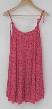 Wild Fable Women’s Floral Sun Dress Pink Tie Shoulder Straps Rayon Size Small