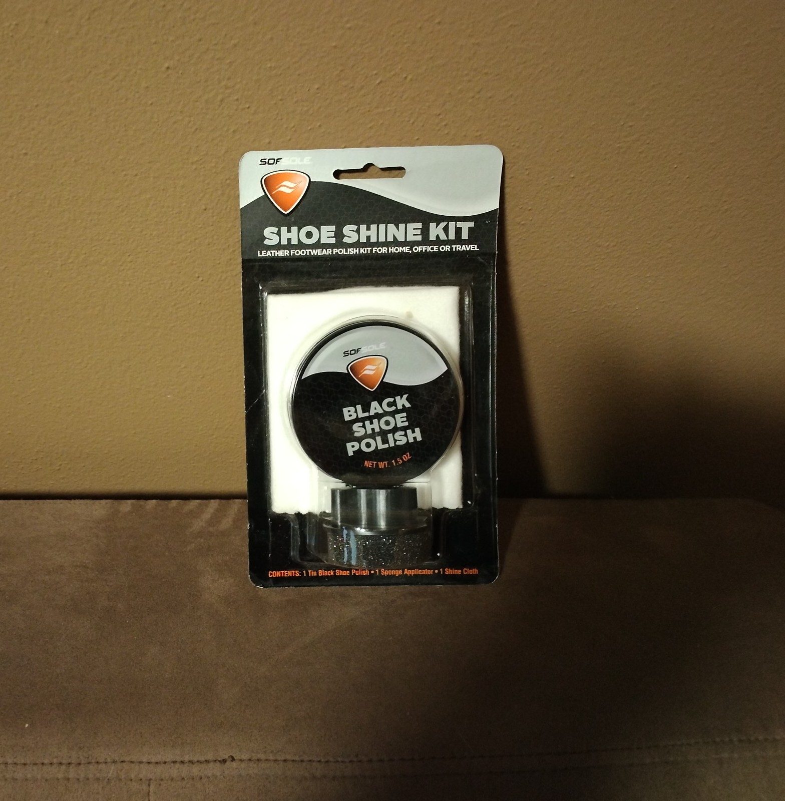 SOF SOLE SHOE SHINE KIT Black 1.5 OZ FOR HOME, OFFICE OR TRAVEL