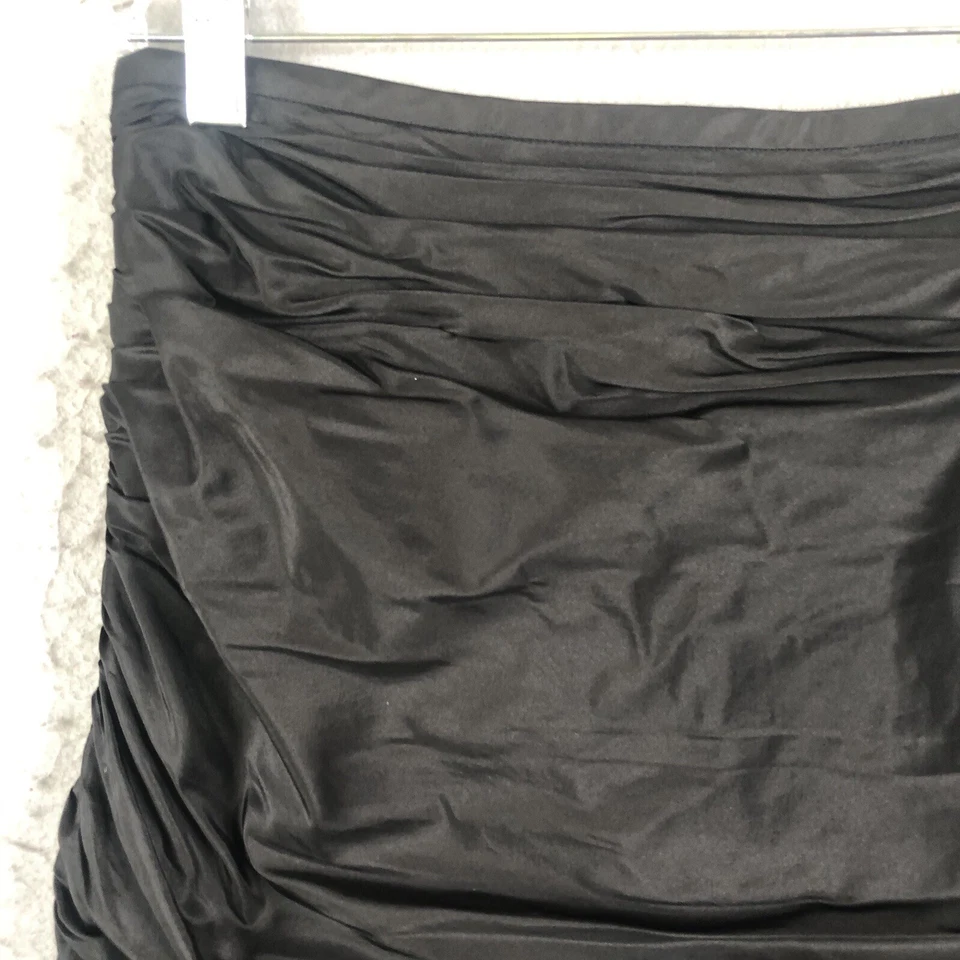Falda Rickie Freeman Teri Jon para mujer 12 negra 100 % seda acanalada fiesta caprichosa Foto 2 de 4