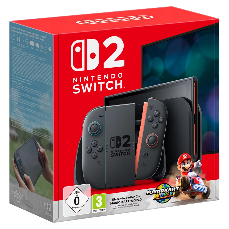 Console Nintendo Switch 2 Black + Videogioco Mario Kart World (codice download) - Immagine 3 di 4