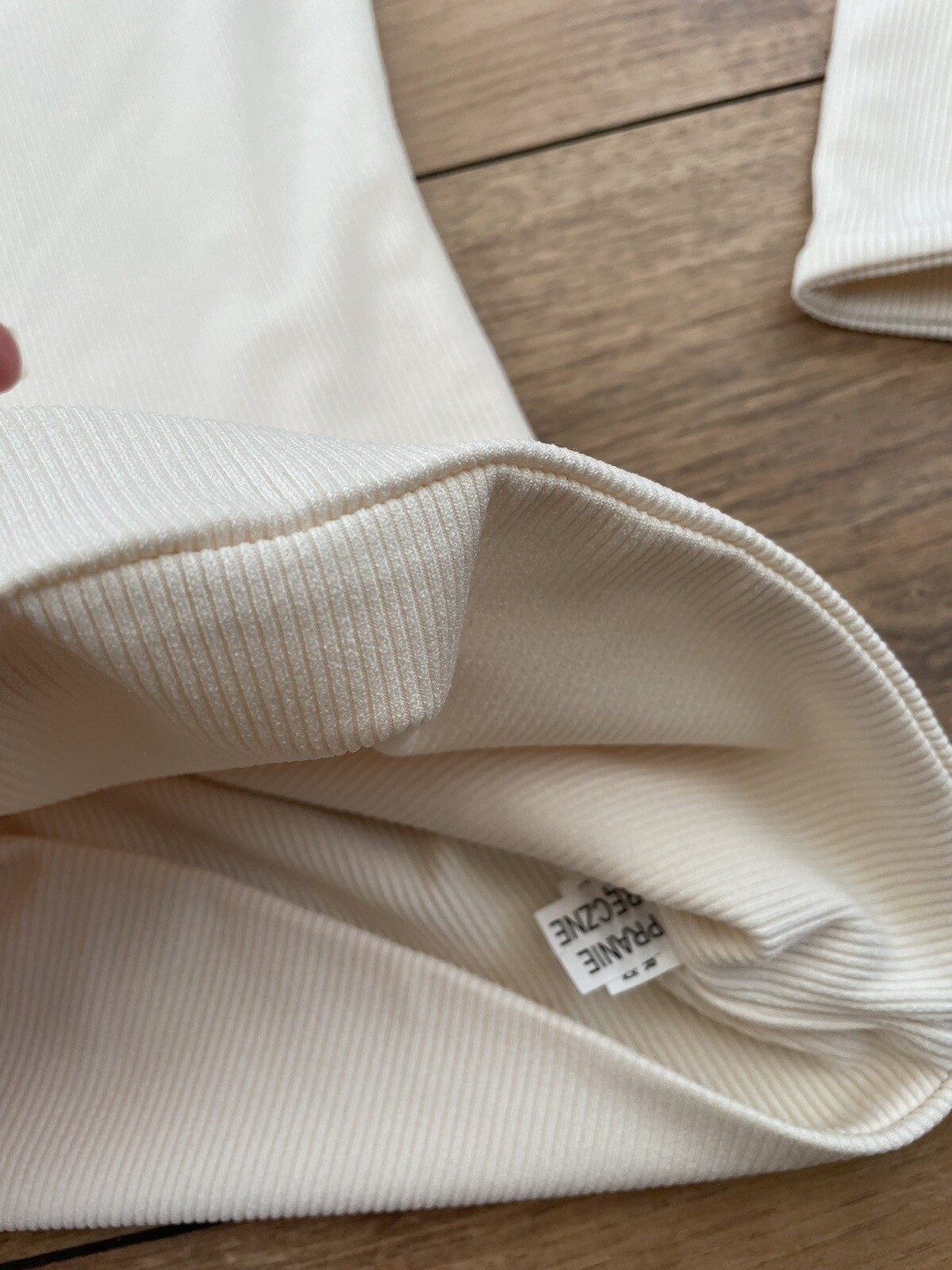 By Me beautiful top long sleeve size M cream beige Double layer material 