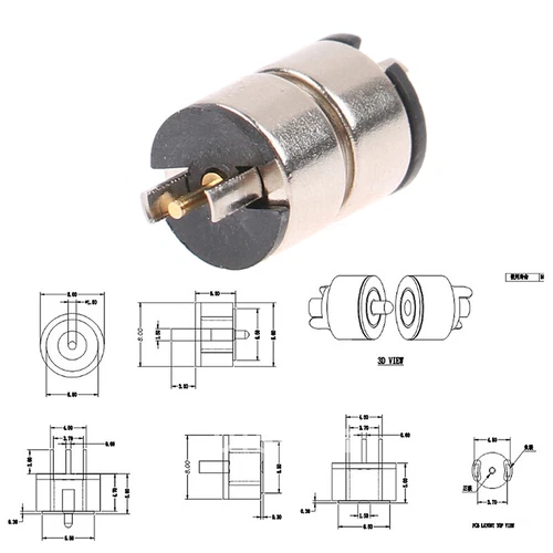 5 Set 8mm Current Magnet Spring-Loaded Magnetic Cable For Pogo Pin Connector USA - Picture 2 of 12