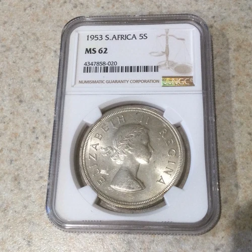 1953 SOUTH AFRICA 5 Shillings NGC MS62