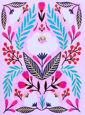Papyrus Symmetrical Floral Blank Any Occasion Greeting Card