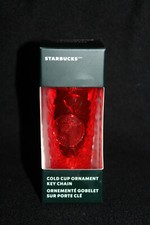 STARBUCKS Holiday 2023 Cold Cup RED diamond prism ORNAMENT Key Chain FAST SHIP