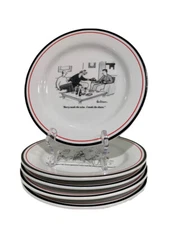 The New Yorker Cartoon Cheese Lunch Snack Plates Restoration Hardware Set Five