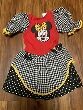 Vintage Disney Minnie Mouse Dress Girls Youth 6 CLEAN VTG USA 80s 90s