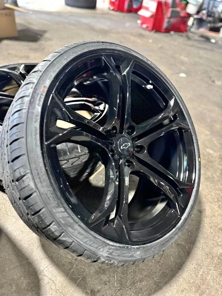 20x10 20x11 CHEVY CAMARO ZL1 NEGRO BRILLANTE LLANTAS NEUMÁTICOS 5x120 SS RS Z28 1LE Foto 4 de 4