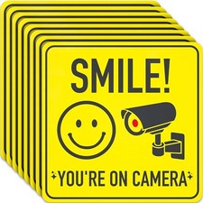 8 pack smile you're on camera sticker video security warning CCTV alarm decal