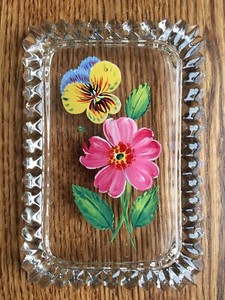Glass Flower Candy Dish Lid