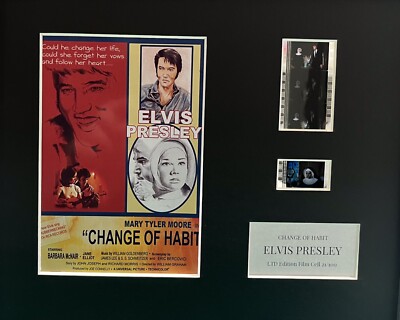 ELVIS PRESLEY.   35mm Film Cell Display   CHANGE OF HABIT 