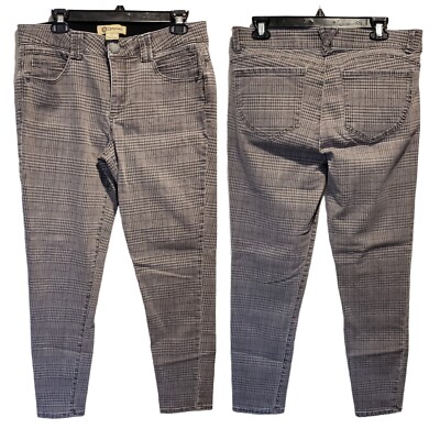 Democracy Ab Technology Women's Size 12 Gray Plaid Skinny