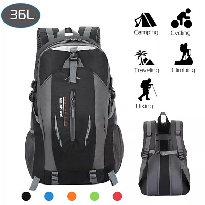 36L Large Outdoor Travel Backpack Hiking Camping Rucksack Waterproof Rucksack