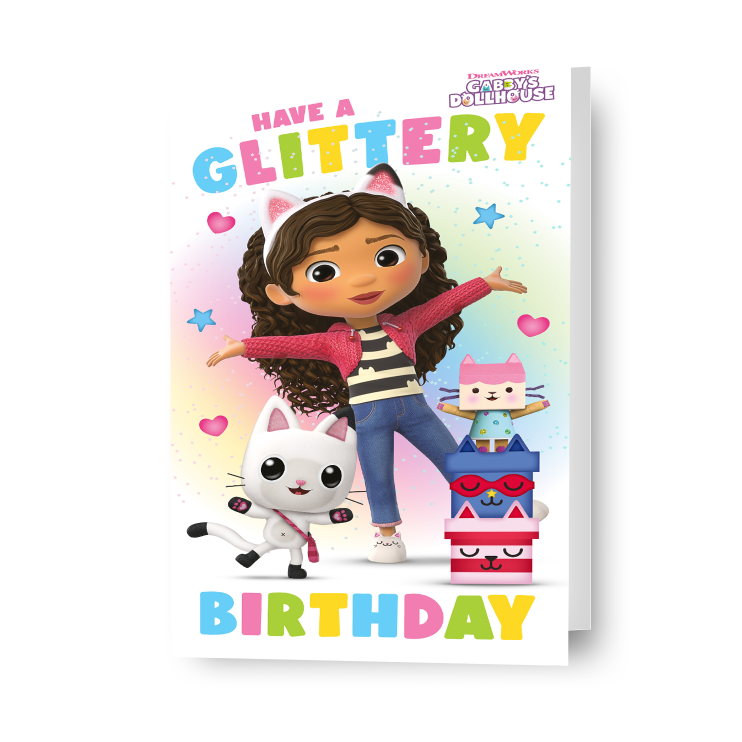 Gabby's Dollhouse Birthday Card Kids Birthday Greeting Card Includes Envelope