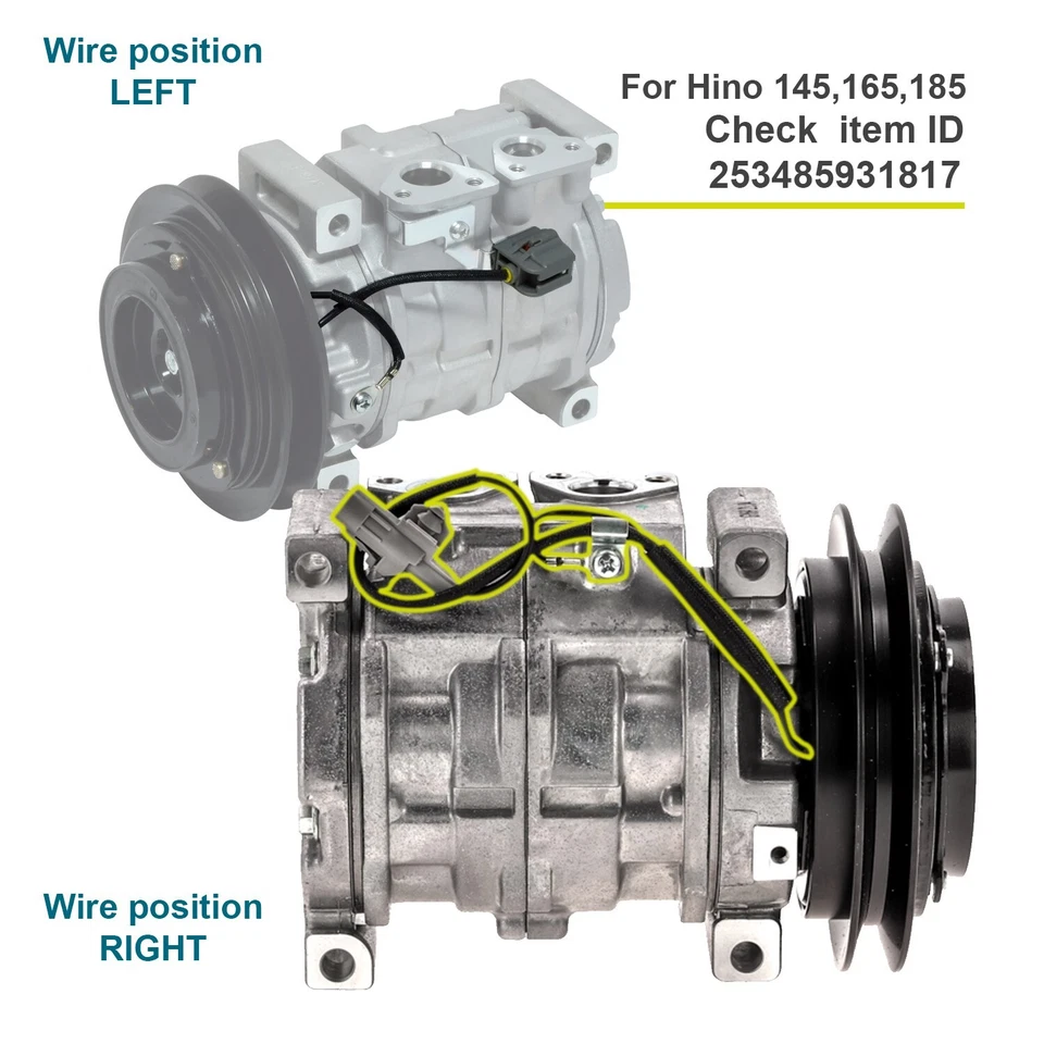 Nuevo compresor de aire acondicionado para Hino 258LP - OE# 447220-5980 QR Foto 3 de 4