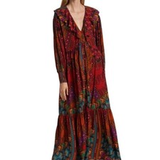 Farm Rio Yawanawa Stripes Maxi Dress - Size Small