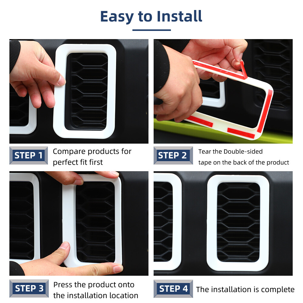 Decorazione Per Griglia Anteriore Auto In ABS, 6 Pezzi, Per Suzuki Jimny 2019+, Colori Carbonio/rosso/argento, Installazione Adesiva - 2
