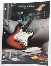 FENDER VTG 1990 STRAT ULTRA GUITAR ORIG AD SHEET 2 SIDED HIGH GLOSS PROMO SHEET