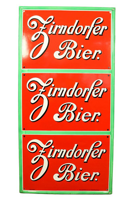Zirndorfer Emailschild Bier XXL 130 x 65,5 cm Pyro Email 50er Brauerei Fürth Nbg