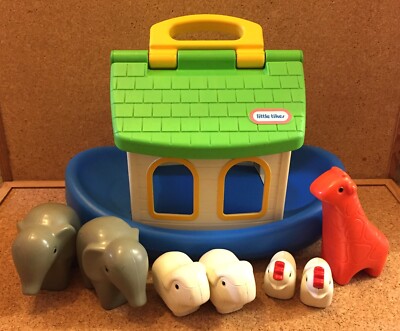 Vintage Little Tikes Noah Noah’s Ark Boat Toy w Chunky Animals Bundle Lot  Toy UK