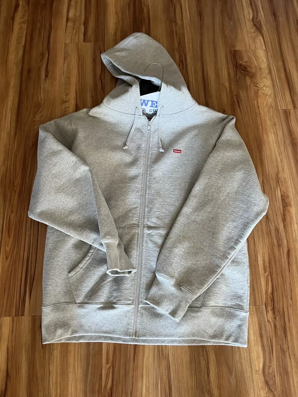 Sweat shirt à capuche brodé Supreme logo classique à fermeture éclair complète taille XL