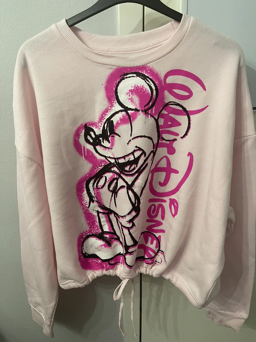 Primark Disney Exclusive Pink Mickey Mouse Pullover Sweatshirt in size XL