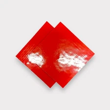 2 Pack Orange Red Opaque COE 96 Fusible Glass Sheets / Mosaic Squares