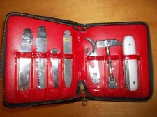 Vintage Multi Tool Set In Case Made In Japan, Hammer,Bottle Opener,File,Blade