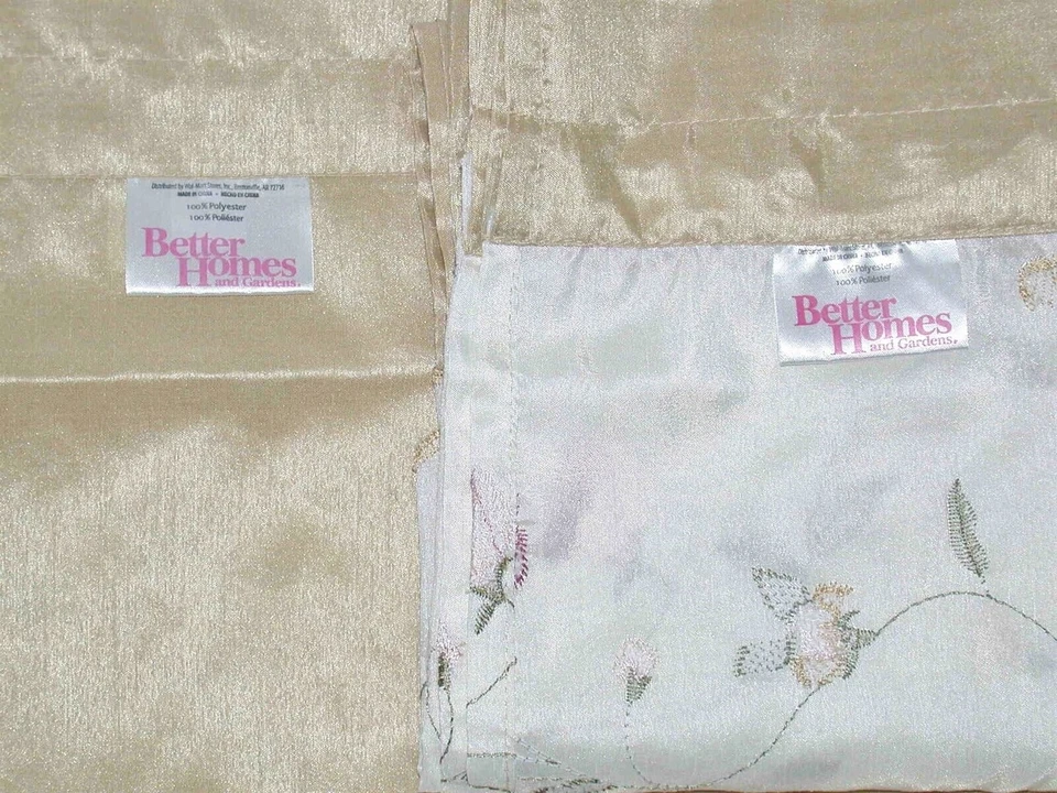 Better Homes & Garden Floral Cafe Curtain Tier & Valance Set ~ Gold Pink Green - Image 3 of 3