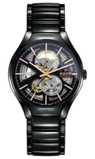 New Rado True Auto Open Heart High-tech Ceramic Black Dial Mens Watch R27100162 